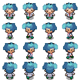 Character sprite de Lamron (ancien design), pixel art dessiné par moi. Présent dans la version de sortie (voir les captures plus bas)