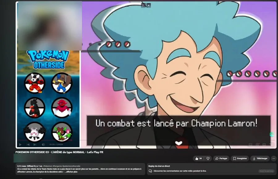 VS face de Lamron : c'est l'image IA du trailer, alors utilisée comme visuel de VS trainer